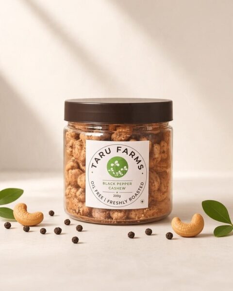 Taru Farms Black Pepper Cashews 200g jar